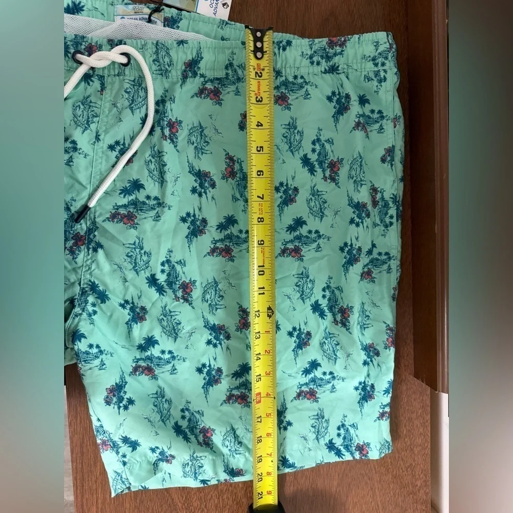 NWT Teal Tropical Print Swim Trunks Swimsuit   Size 3XLT Beach Vacation